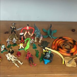 Assorted Action Figures and Toy Animals Set